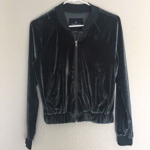 Velvet bomber sweater